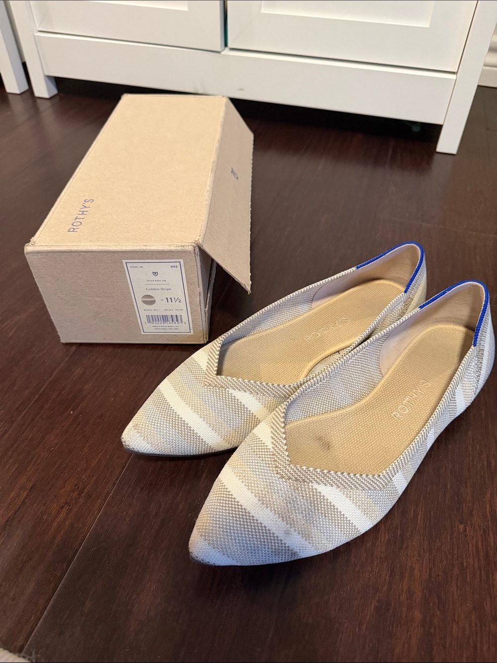 Rothy's Points in Golden Stripe